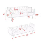 Divano a due posti convertibile 71, divano letto in velluto per soggiorno, camera da letto, ufficio - ModernLuxe