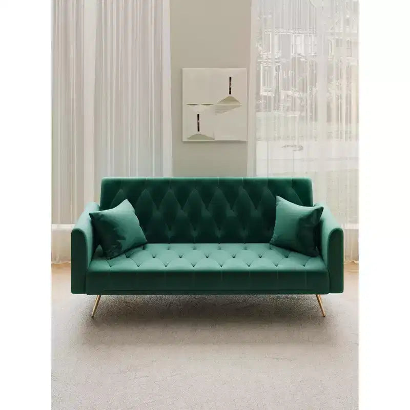 Divano a due posti convertibile 71, divano letto in velluto per soggiorno, camera da letto, ufficio - ModernLuxe