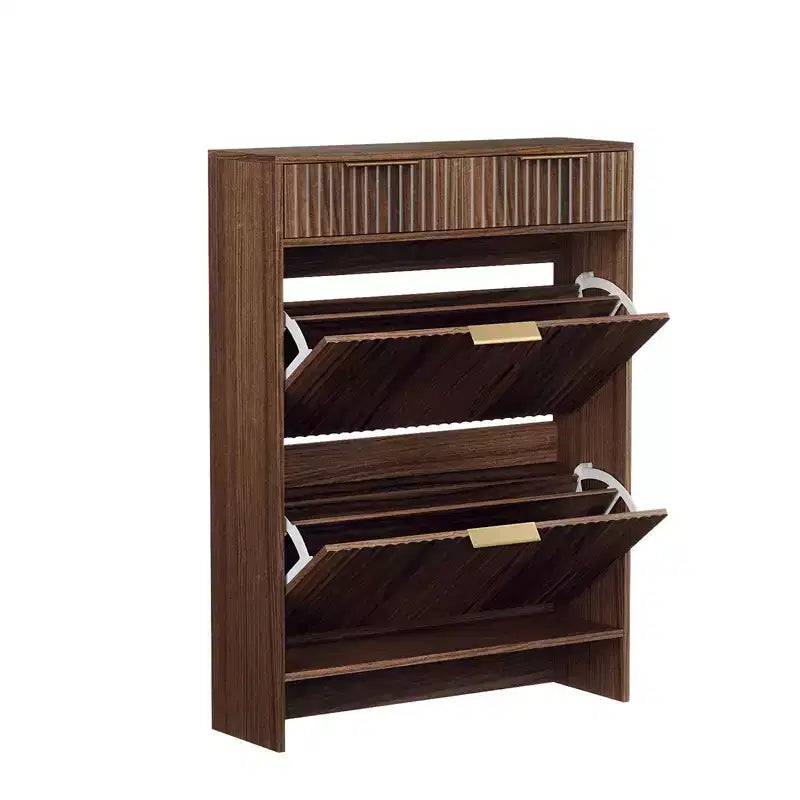 Karl Home 2-Drawer 2-Tip-Down Drawer Slatted Shoe Cabinet