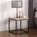 Crafted for both style and function, this End Table Side Table,Square Wood and Metal Nightstand,Storage Small End Table, for Living Room.