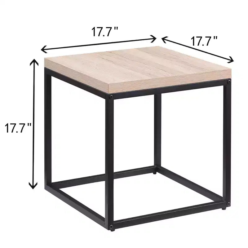 Crafted for both style and function, this End Table Side Table,Square Wood and Metal Nightstand,Storage Small End Table, for Living Room.