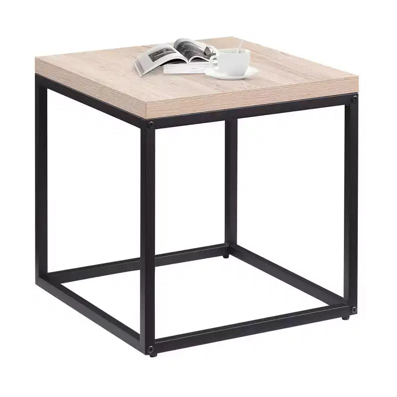 Crafted for both style and function, this End Table Side Table,Square Wood and Metal Nightstand,Storage Small End Table, for Living Room.