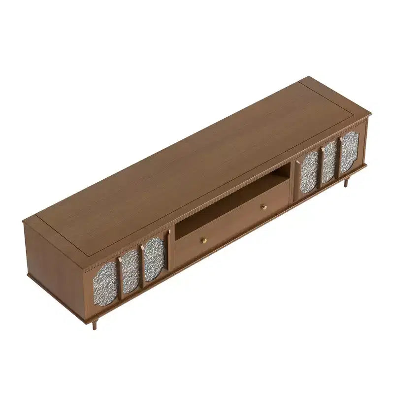 Luck Live Farmhouse 78.74 TV Stand with Large Drawers & Removable Shelves - Metal Handles & Solid Wood Legs, Living Room Media Storage Cabinet