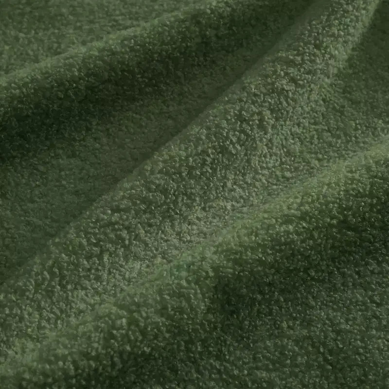 Moderno divano componibile a 2 posti rivestito in tessuto Teddy con cuscini lombari e pouf | Beige / Cammello / Verde / Arancione