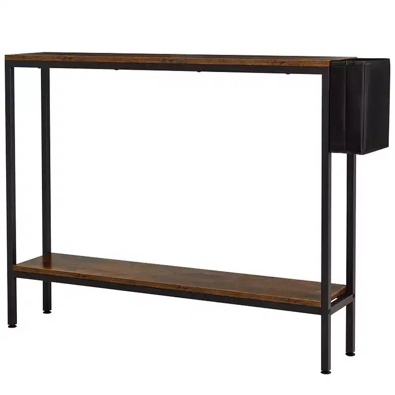 The Lakeside Collection Narrow Console Table 2-Tier with Side Pocket -