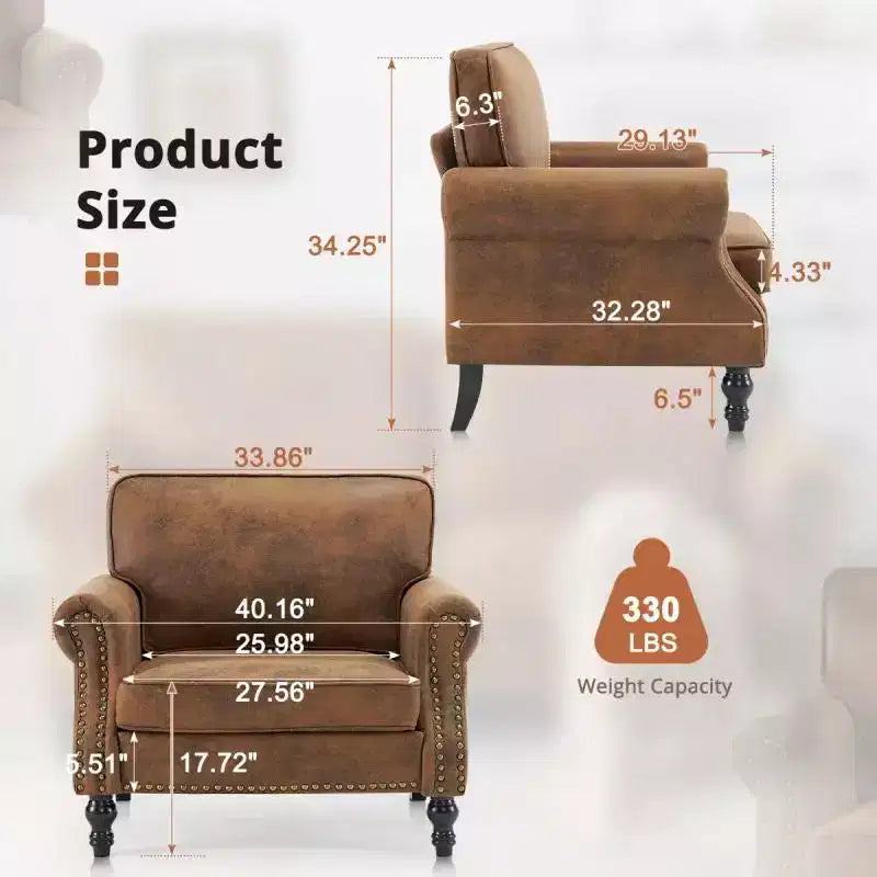 Karl Home | Poltrona singola classica color ruggine