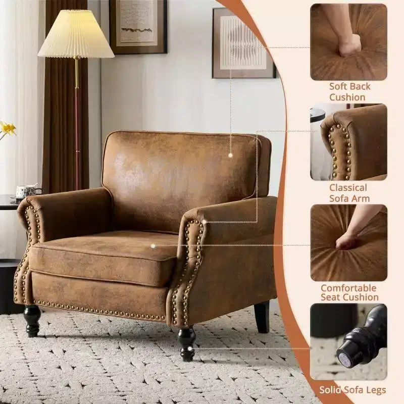 Karl Home | Poltrona singola classica color ruggine