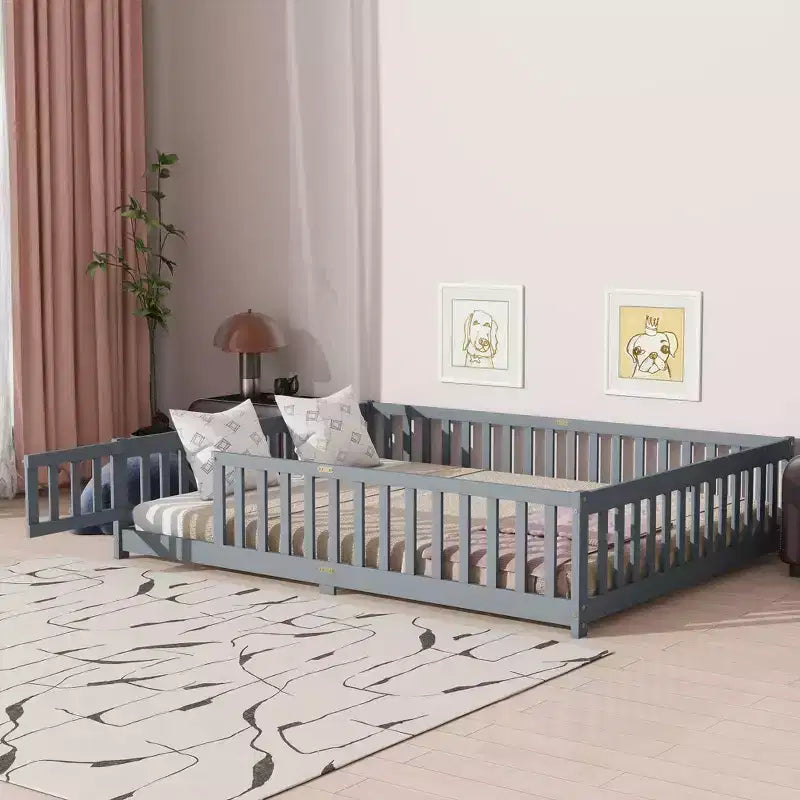MAYEERTY Full Bed Frame Upholstered Linen Lumbar Support Noise-Free Design