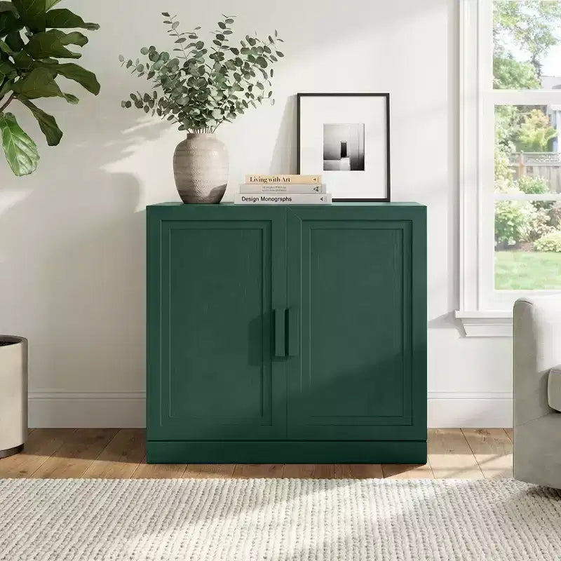 Armadietto contenitore a 2 ante, autoportante, blu scuro/verde scuro con ripiani regolabili