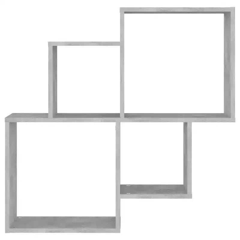 vidaXL Mensola a cubo da parete in legno ingegnerizzato grigio cemento Media