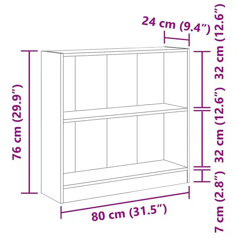 vidaXL Libreria Grigio Cemento in Legno Ingegnerizzato, Libreria Compatta