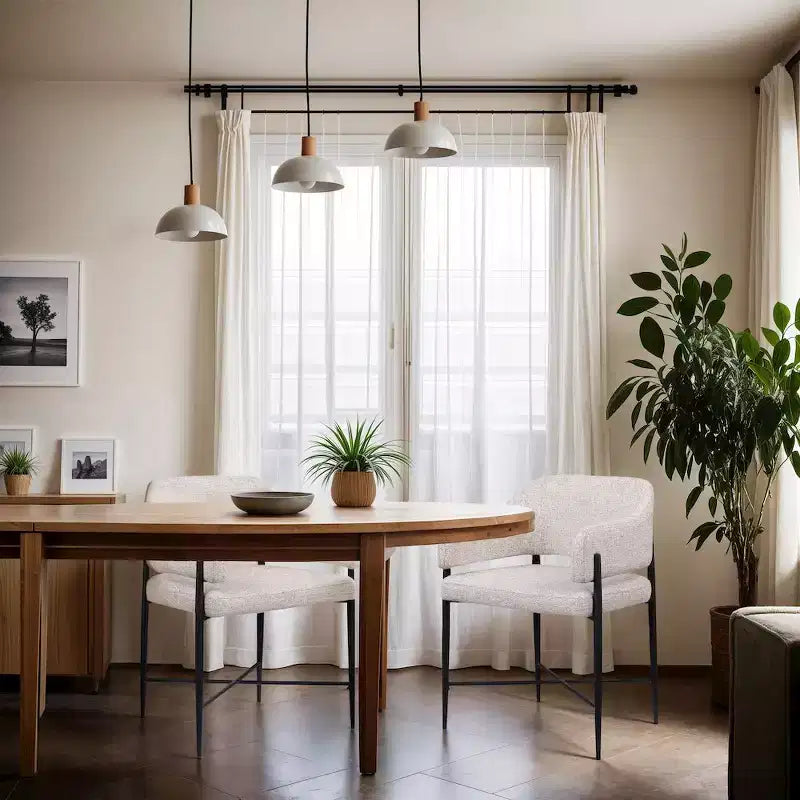 Meridian Furniture Dame, Sedia da Pranzo Imbottita in Tessuto Beige, Set da 2