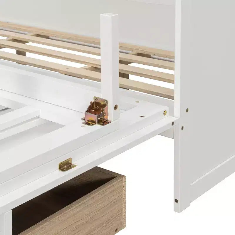 Luxystar Armadio Letto a Scomparsa Moderno Queen con Cassetti, Blocco di Sicurezza e Presa Elettrica
