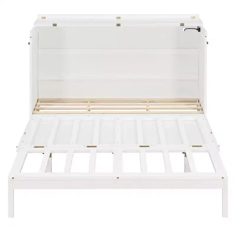 Luxystar Armadio Letto a Scomparsa Moderno Queen con Cassetti, Blocco di Sicurezza e Presa Elettrica