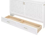 Luxystar Armadio Letto a Scomparsa Moderno Queen con Cassetti, Blocco di Sicurezza e Presa Elettrica