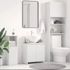 vidaXL Mobiletto bagno bianco Legno multistrato Mobiletto bagno medio