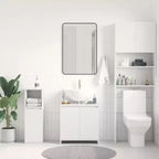 vidaXL Mobiletto bagno bianco Legno multistrato Mobiletto bagno medio