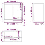 vidaXL Mobiletto bagno bianco Legno multistrato Mobiletto bagno medio