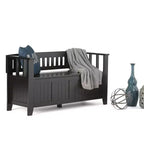 WyndenHall Normandy Solid Wood Entryway Storage Bench