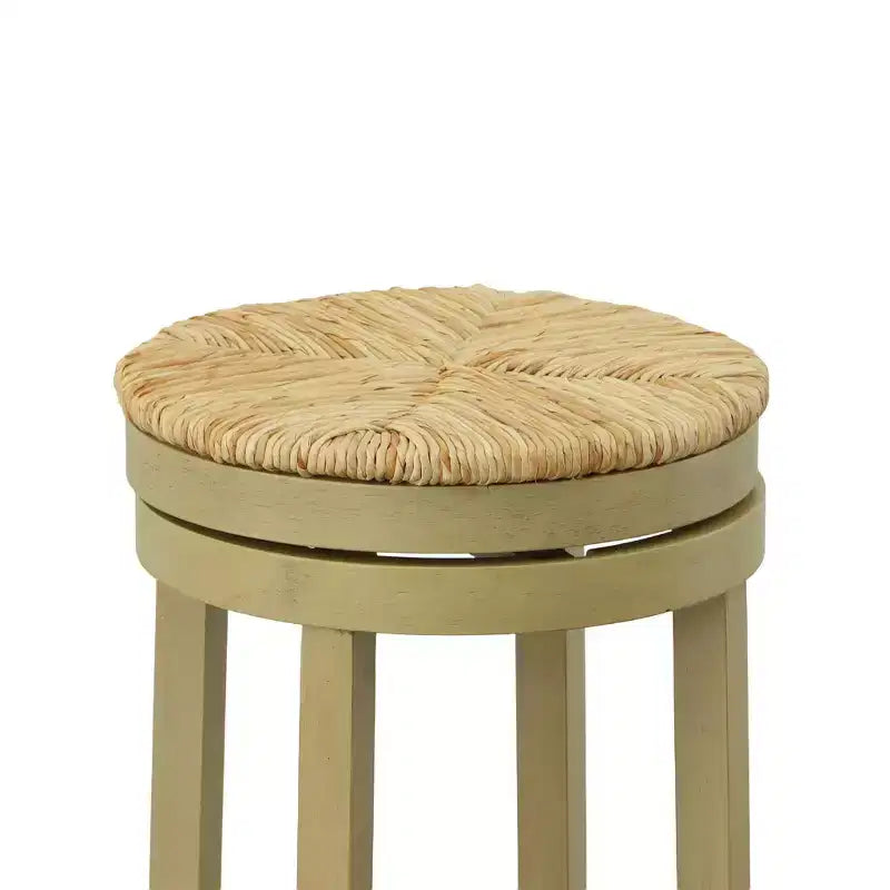 Carolina Living 30" Leif Swivel Rush Seat Barstool Weathered Gray: Round, Backless, Fixed Height Counter Chair