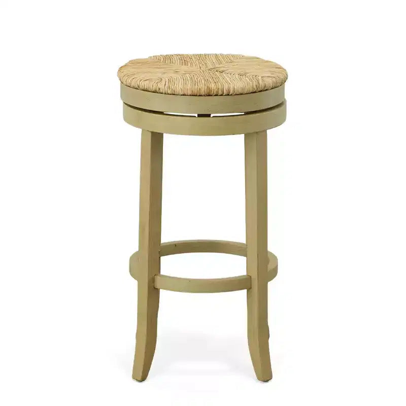 Carolina Living 30" Leif Swivel Rush Seat Barstool Weathered Gray: Round, Backless, Fixed Height Counter Chair