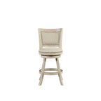 Sgabello da bar girevole Melrose da 24" ad altezza bancone con finitura spazzolata Ivory - Boraam: Rivestimento in lino, borchie decorative