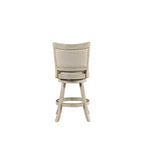 Sgabello da bar girevole Melrose da 24" ad altezza bancone con finitura spazzolata Ivory - Boraam: Rivestimento in lino, borchie decorative