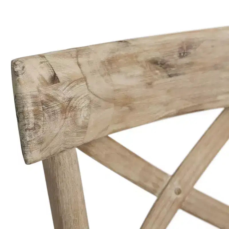 Picket House Furnishings 1pc Keaton Counter Height Barstool Beach: Mid-Century Modern, Acacia Frame, X-Back Design