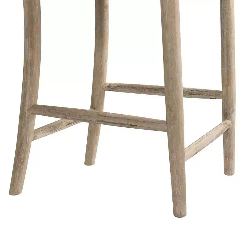 Picket House Furnishings 1pc Keaton Counter Height Barstool Beach: Mid-Century Modern, Acacia Frame, X-Back Design