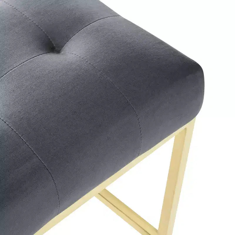 Sgabello da Bar Privy in Velluto con Prestazioni in Acciaio Inossidabile Oro/Antracite - Modway: Sedile Quadrato Imbottito, Design Moderno, Altezza Fissa