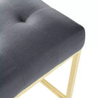 Sgabello da Bar Privy in Velluto con Prestazioni in Acciaio Inossidabile Oro/Antracite - Modway: Sedile Quadrato Imbottito, Design Moderno, Altezza Fissa