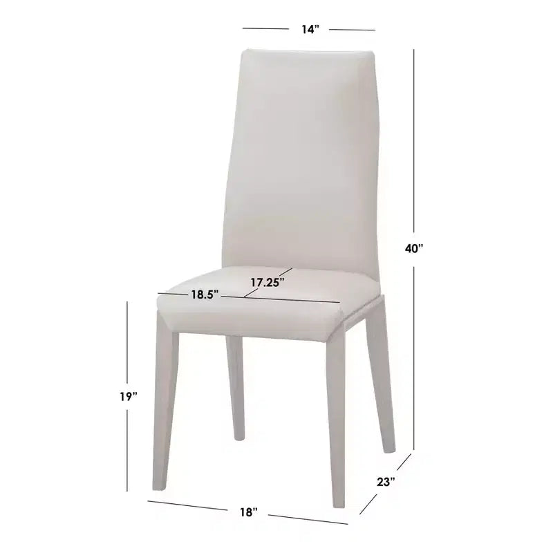Lifestorey Set of 2 Valissa Modern Leather Dining Chair Walnut/Taupe