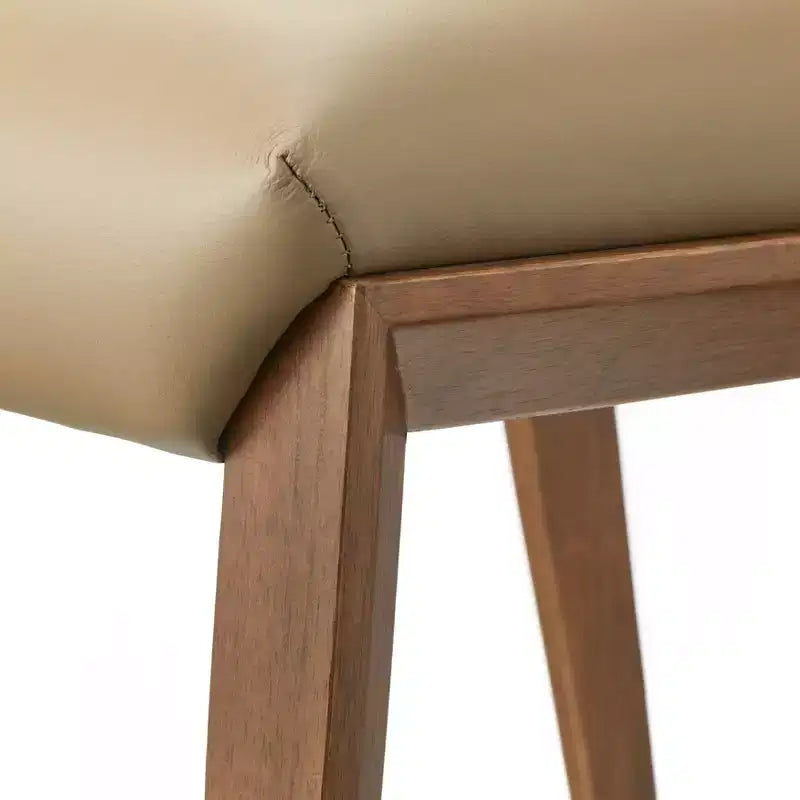 Lifestorey Set of 2 Valissa Modern Leather Dining Chair Walnut/Taupe
