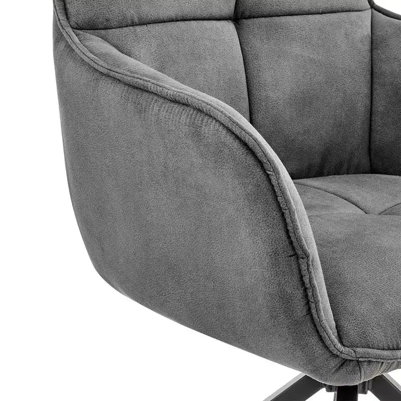 Sedia da pranzo in acciaio inossidabile spazzolato Noah Velvet Grigio Antracite - Armen Living: Peluche, Geometrico, Struttura in metallo