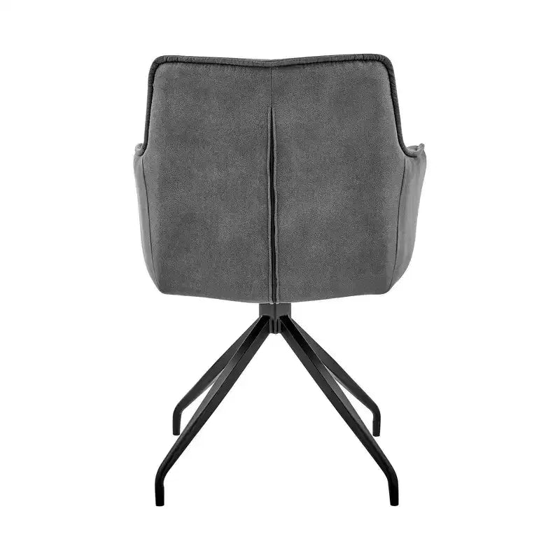Sedia da pranzo in acciaio inossidabile spazzolato Noah Velvet Grigio Antracite - Armen Living: Peluche, Geometrico, Struttura in metallo