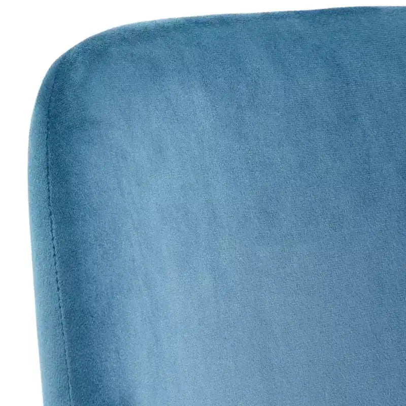 angelo:HOME Mikita Barrel Back Dining Chair Blue: Velvet Upholstery, Metal Frame, Mid-Century Modern Design