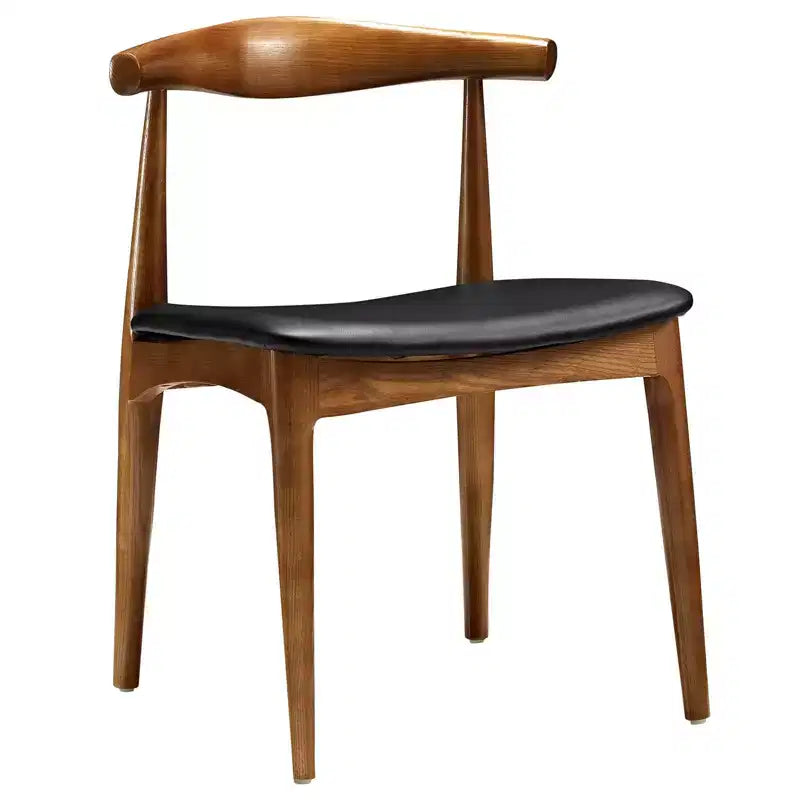 Sedia da pranzo Tracy nera - Modway: design di metà secolo, struttura in legno, rivestimento in vinile, nessun assemblaggio richiesto