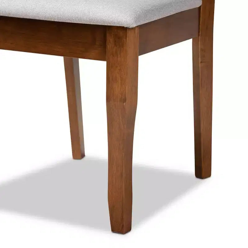 Set of 2 Verner Dining Chairs Gray/Walnut - Baxton Studio: Foam-Padded, Crisscross Back, Cabriole Legs