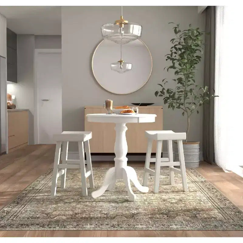 Carolina Living Tavolo da bar Salem rotondo con piedistallo, 30", bianco