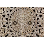 Madia intagliata in legno a 4 ante marrone - Timbergirl: Credenza rustica, nessun assemblaggio richiesto
