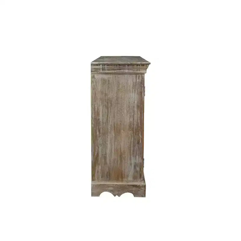 Madia intagliata in legno a 4 ante marrone - Timbergirl: Credenza rustica, nessun assemblaggio richiesto