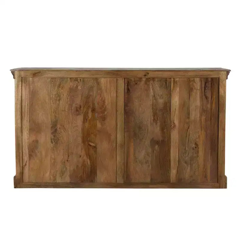 Madia intagliata in legno a 4 ante marrone - Timbergirl: Credenza rustica, nessun assemblaggio richiesto