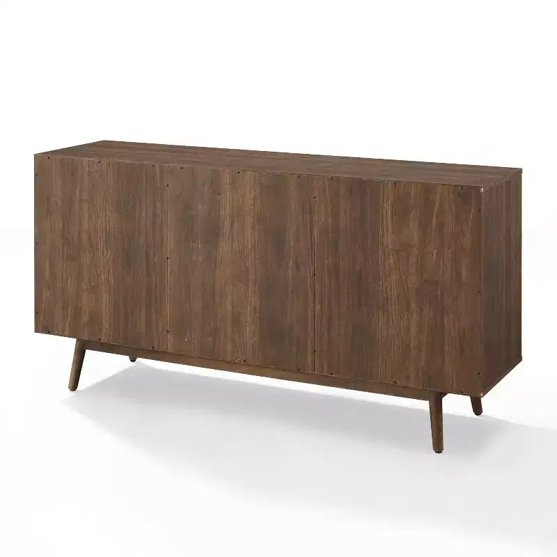 Lucas Sideboard Brown - Crosley: Rustic Mid-Century Modern Buffet with Adjustable Shelves, Drawers, Hardwood Frame