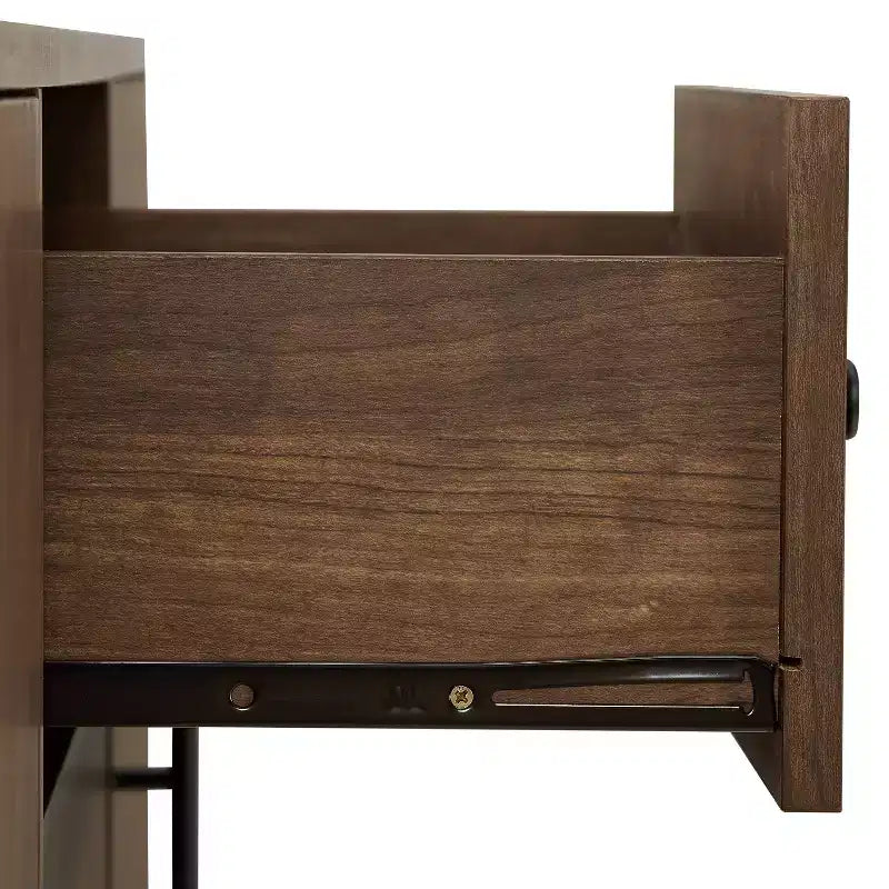 Lucas Sideboard Brown - Crosley: Rustic Mid-Century Modern Buffet with Adjustable Shelves, Drawers, Hardwood Frame
