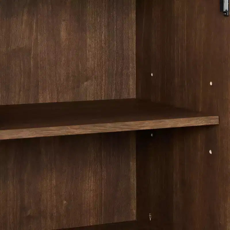 Lucas Sideboard Brown - Crosley: Rustic Mid-Century Modern Buffet with Adjustable Shelves, Drawers, Hardwood Frame