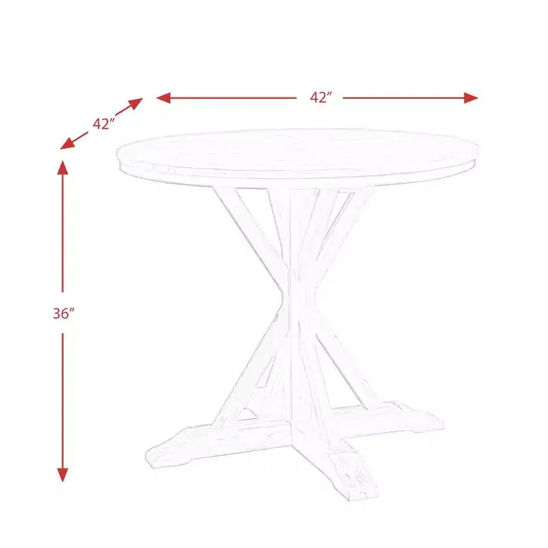 Picket House Furnishings Keaton Round Counter Height Dining Table Beach: 36" High, Pedestal Base, Seats 4