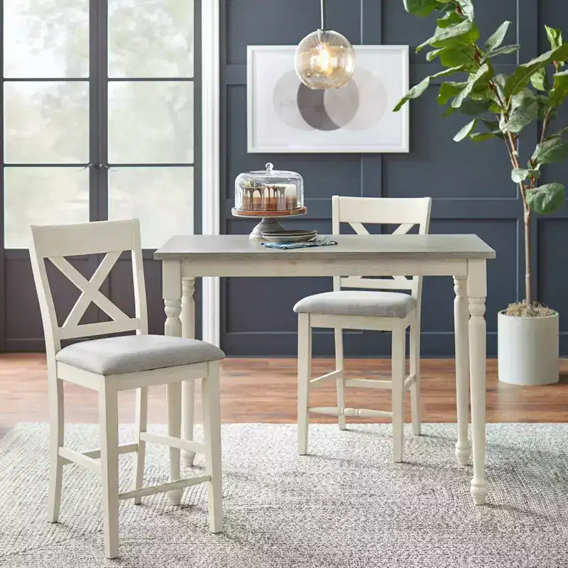 Lifestorey 3pc Montreal Counter Height Dining Set White