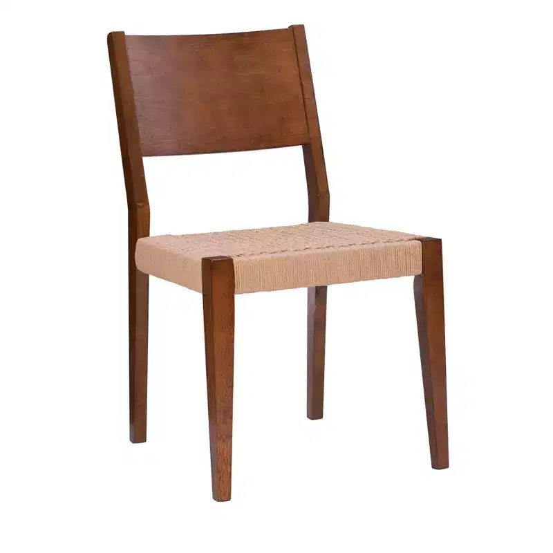 5pc Clara Dining Set with Rope Seat Chairs and Bench Brown - Powell