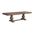 Picket House Furnishings Hayward Rectangle Standard Height Extendable Dining Table Walnut: Modern Double Pedestal, Seats 6