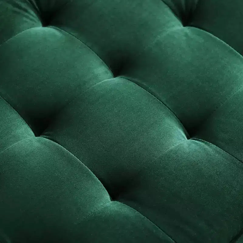 Divano Valour Performance Velvet Verde - Modway: Design Trapuntato Mid-Century, Piedini Tinta Noce, Capacità 400 kg